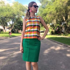 Popular J Crew Green Pencil Skirt